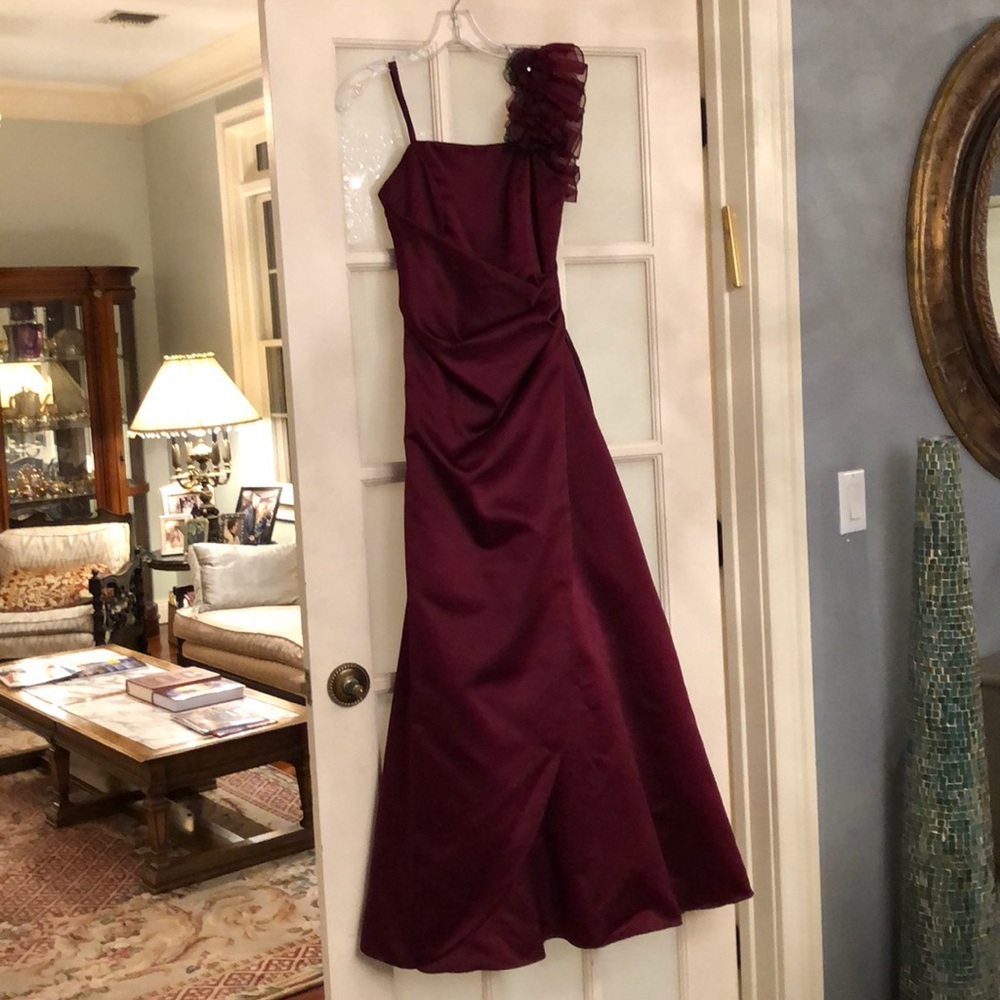 Burgandy silk gown!